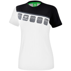 erima 5-C T-Shirt Damen white/black/dark grey 34