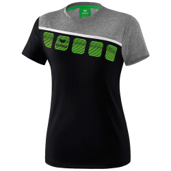 erima 5-C T-Shirt Damen black/greymelange/white 34