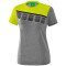 erima 5-C T-Shirt Damen grey melange/lime pop/black 42