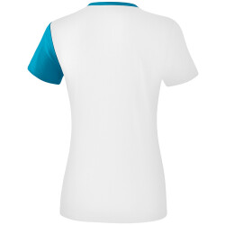erima 5-C T-Shirt Damen white/oriental blue/colonial blue 34