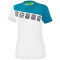 erima 5-C T-Shirt Damen white/oriental blue/colonial blue 34