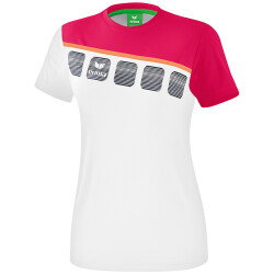 erima 5-C T-Shirt Mädchen white/love rose/peach 128