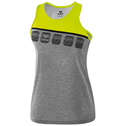 erima 5-C Tanktop Damen grey melange/lime pop/black 128