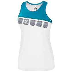 erima 5-C Tanktop Damen white/oriental blue/colonial blue 34