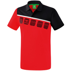 erima 5-C Poloshirt red/black/white 164