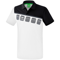 erima 5-C Poloshirt white/black/dark grey L