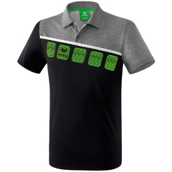 erima 5-C Poloshirt black/greymelange/white S