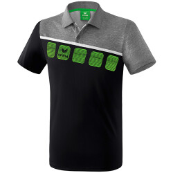 erima 5-C Poloshirt black/greymelange/white M