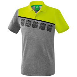 erima 5-C Poloshirt grey melange/lime pop/black S
