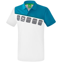 erima 5-C Poloshirt white/oriental blue/colonial blue S