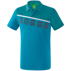 erima 5-C Poloshirt oriental blue/colonial blue/white S
