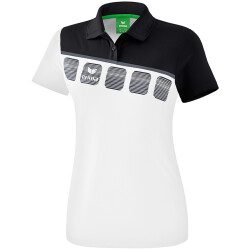 erima 5-C Poloshirt Damen white/black/dark grey 34
