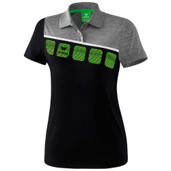 erima 5-C Poloshirt Damen black/greymelange/white 34