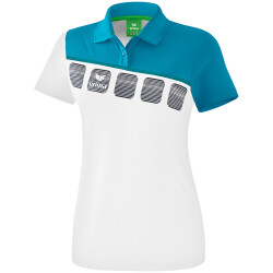 erima 5-C Poloshirt Damen white/oriental blue/colonial...