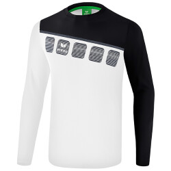 erima 5-C Langarmshirt white/black/dark grey XL