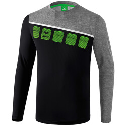 erima 5-C Langarmshirt black/greymelange/white M
