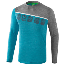 erima 5-C Langarmshirt oriental blue mel./grey mel./white S