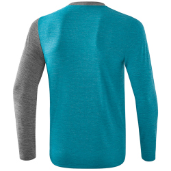 erima 5-C Langarmshirt oriental blue mel./grey mel./white S