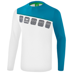 erima 5-C Langarmshirt white/oriental blue/colonial blue S
