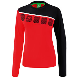erima 5-C Langarmshirt Damen red/black/white 44