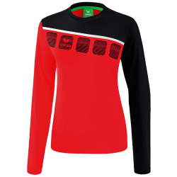 erima 5-C Langarmshirt Damen red/black/white 48