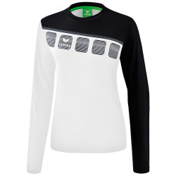 erima 5-C Langarmshirt Damen white/black/dark grey 34