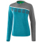 erima 5-C Langarmshirt Damen oriental blue mel./grey mel./white 34