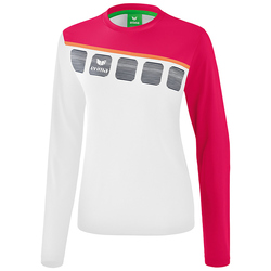 erima 5-C Langarmshirt Mädchen white/love rose/peach...