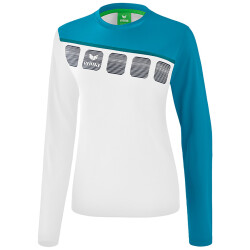 erima 5-C Langarmshirt Damen white/oriental blue/colonial...