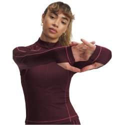 UNDER ARMOUR ColdGear Textured 1/2-Zip Baselayer Trainingsshirt Damen