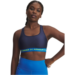 UNDER ARMOUR Armour Mid Crossback Sport-BH Damen 403 - washed navy/blue atlantis/high vis yellow XS