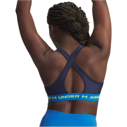 UNDER ARMOUR Armour Mid Crossback Sport-BH Damen 403 - washed navy/blue atlantis/high vis yellow XS