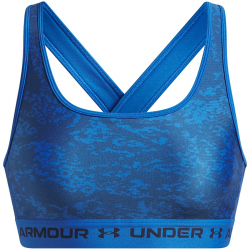 UNDER ARMOUR Mid Crossback Print Sport-BH Damen 402 - blue atlantis/washed navy M