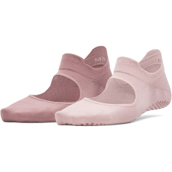 2er Pack UNDER ARMOUR Breathe Balance Socken Damen 673 - tourmaline pink/maroon mist/halo gray S (31.5-36.5)