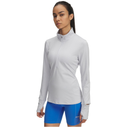 UNDER ARMOUR Qualifier Run 1/2-Zip Laufshirt Damen 014 - halo gray/reflective XL
