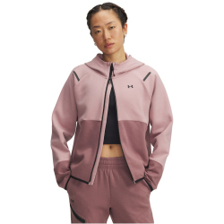 UNDER ARMOUR Unstoppable Fleece Kapuzenjacke Damen 673 - tourmaline pink/maroon mist/black M
