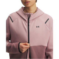 UNDER ARMOUR Unstoppable Fleece Kapuzenjacke Damen 673 - tourmaline pink/maroon mist/black M