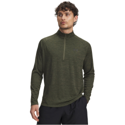 UNDER ARMOUR Tech Textured 1/2-Zip Trainingsshirt Herren 390 - marine od green/black M