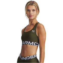 UNDER ARMOUR HeatGear Armour Mid Support Sport-BH Damen 308 - expedition green/white M