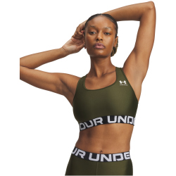 UNDER ARMOUR HeatGear Armour Mid Support Sport-BH Damen 308 - expedition green/white M
