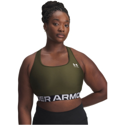UNDER ARMOUR HeatGear Armour Mid Support Sport-BH Damen 308 - expedition green/white S