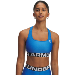 UNDER ARMOUR HeatGear Armour Mid Support Sport-BH Damen 402 - blue atlantis/white S