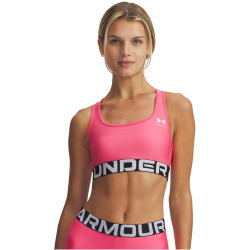 UNDER ARMOUR HeatGear Armour Mid Support Sport-BH Damen 672 - super pink/white S
