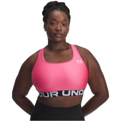 UNDER ARMOUR HeatGear Armour Mid Support Sport-BH Damen 672 - super pink/white S