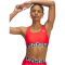 UNDER ARMOUR HeatGear Armour Mid Support Sport-BH Damen 713 - racer red/white M