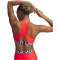 UNDER ARMOUR HeatGear Armour Mid Support Sport-BH Damen 713 - racer red/white M