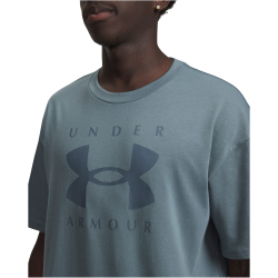 UNDER ARMOUR Heavyweight Oversized Branded T-Shirt Herren 587 - jasper blue/serpentine L