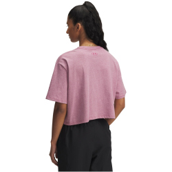 UNDER ARMOUR Rival T-Shirt Damen 659 - fuchsia dusk light heather/black/white L