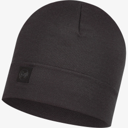 BUFF Merinowolle Mütze Heavyweight solid black