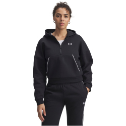 UNDER ARMOUR Rival Piped 1/2-Zip Hoodie Damen 005 - black/white XL